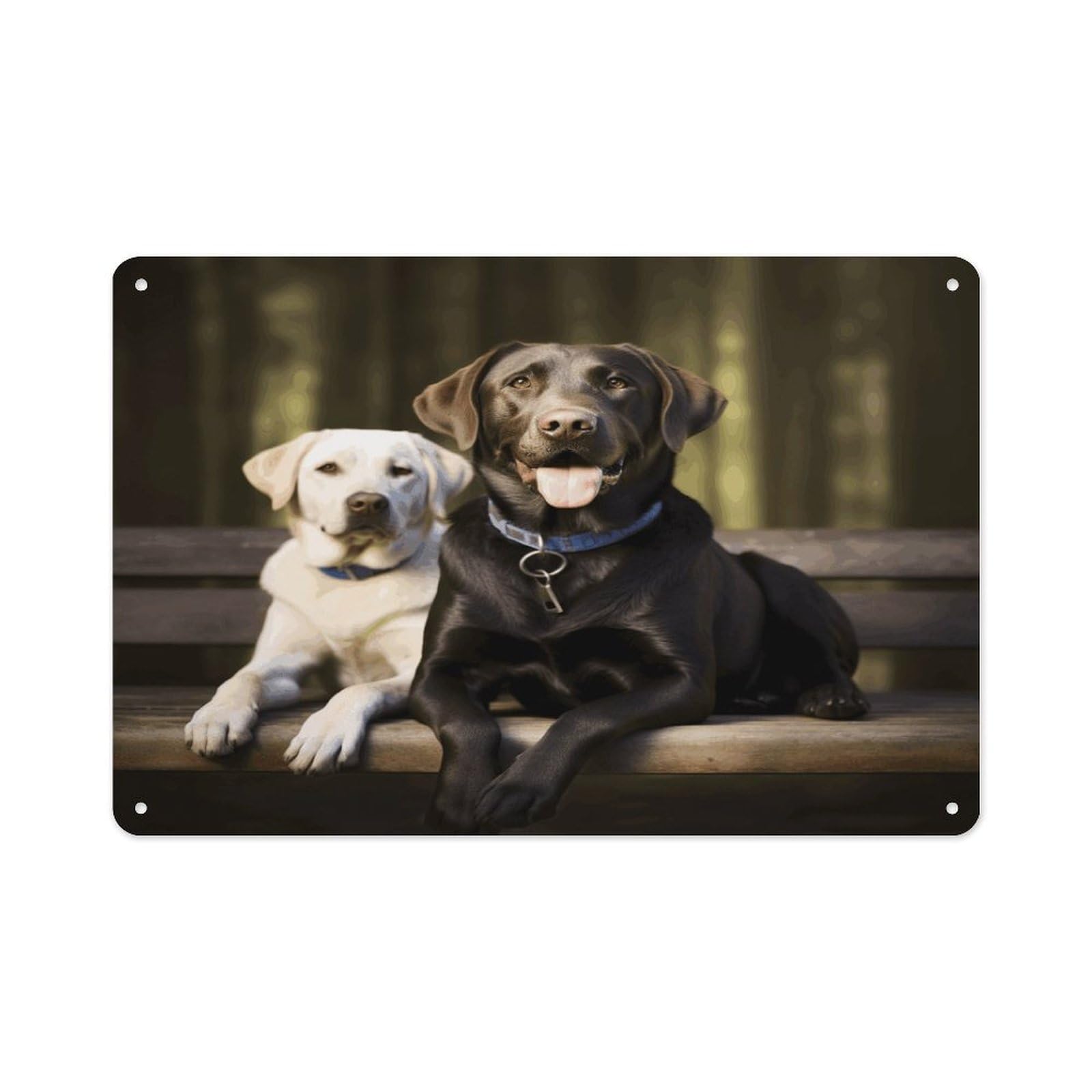 Labrador Rectangle Aluminum Sign Vintage Horizontal Aluminum Plate Multi-Purpose Decoration Painting Farmhouse Style Metal Sign for Home Door Office Cafe