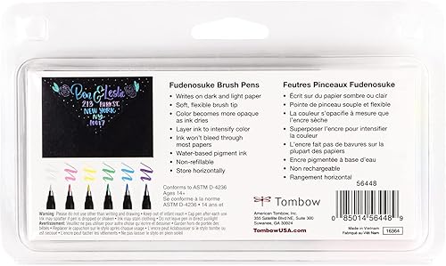 Miniatura 14 de Tombow 56448 Fudenosuke - Bolígrafos de pincel, color pastel, paquete de 6