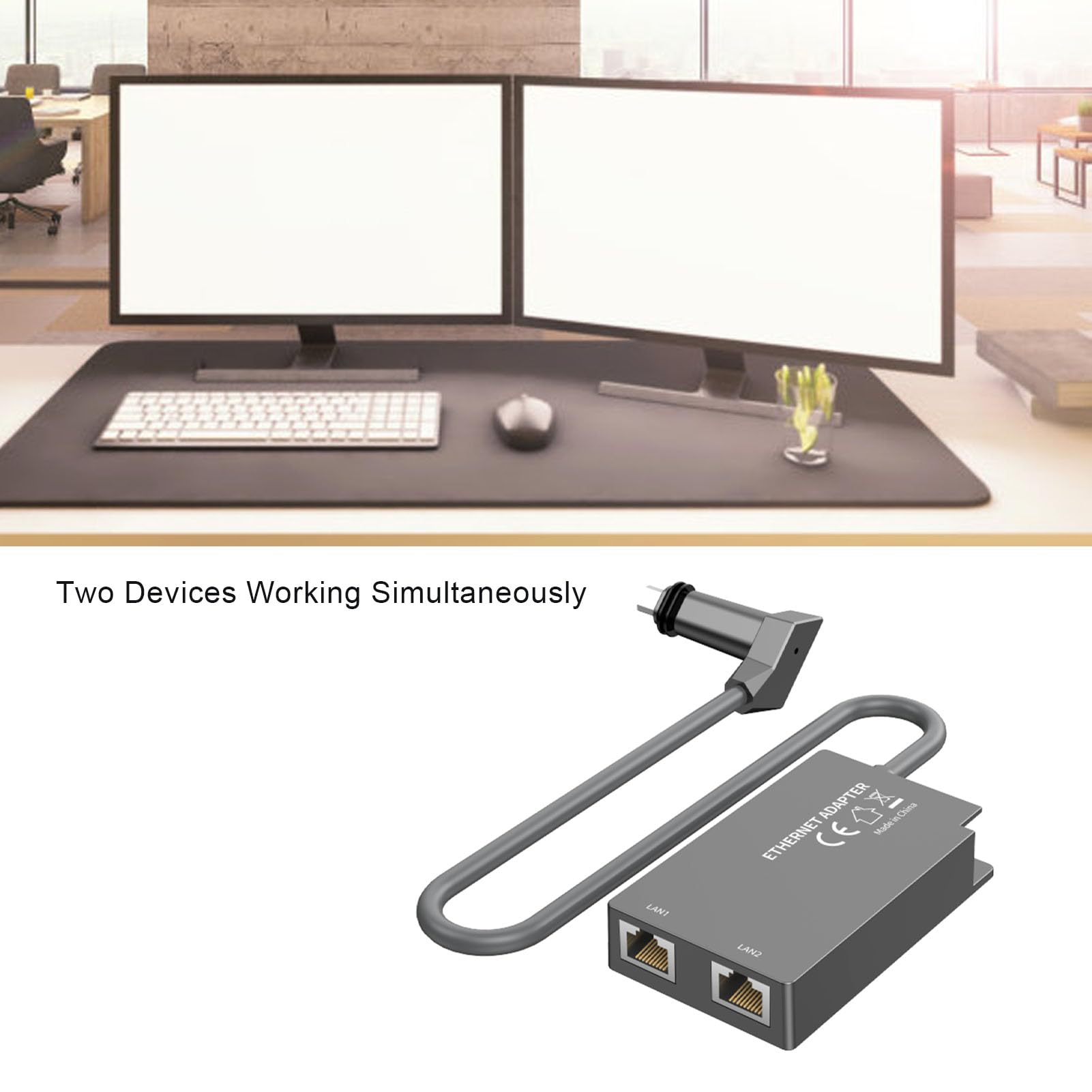 Adattatore Ethernet satellitare 2 porte RJ45 Hub di espansione di rete esterna cablata da 1 Gbps Accessorio di connessione per carichi pesanti in ABS in rame puro Grigio per