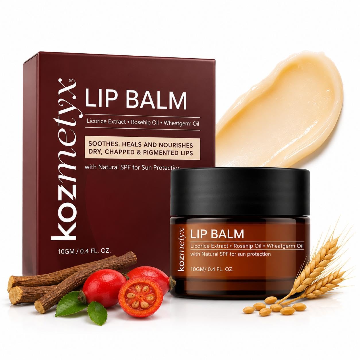 Natural Lip Balm 10gm for Dark & Dry Lips with SPF | Lip Lightening Balm for Pigmented Lips | Moisturizing Lip Oil with Rose & Shea Butter | Lip Balm for Men & Women | Organic Lip Care for Soft, Smooth Lips-image-32