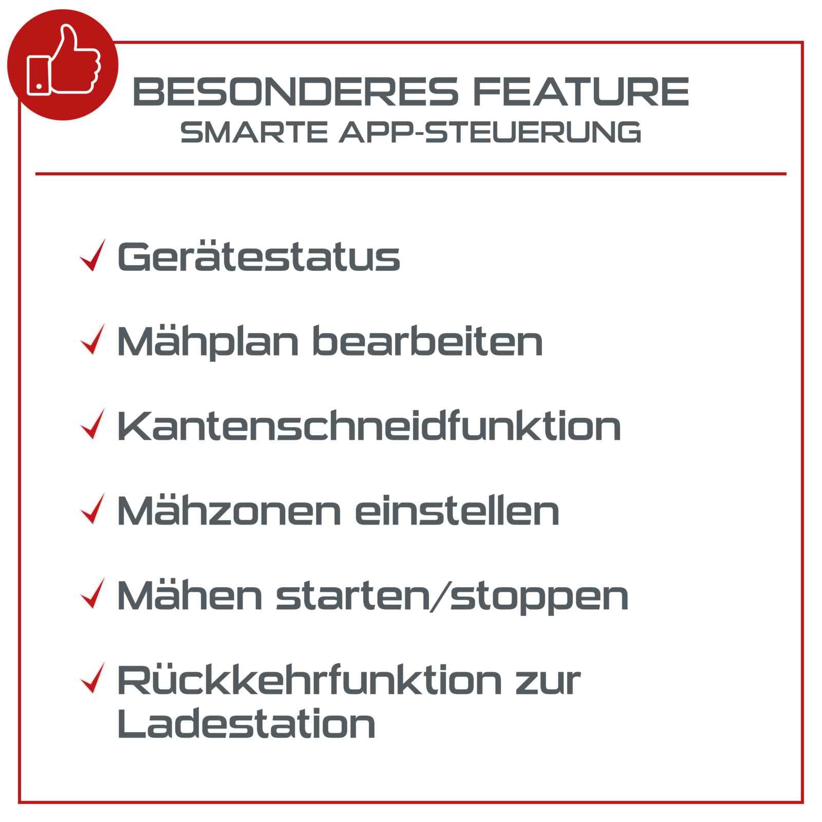 Practixx Mähroboter bis zu 600 qm² | 18cm Schnittbreite | 20-60 mm Schnitthöhe | Regensensor | Kantenmähen | Wireless | App-gesteuert | Digitale Anzeige | 35% Steigung | PX-RRM-600Wi Akku Rasenmäher