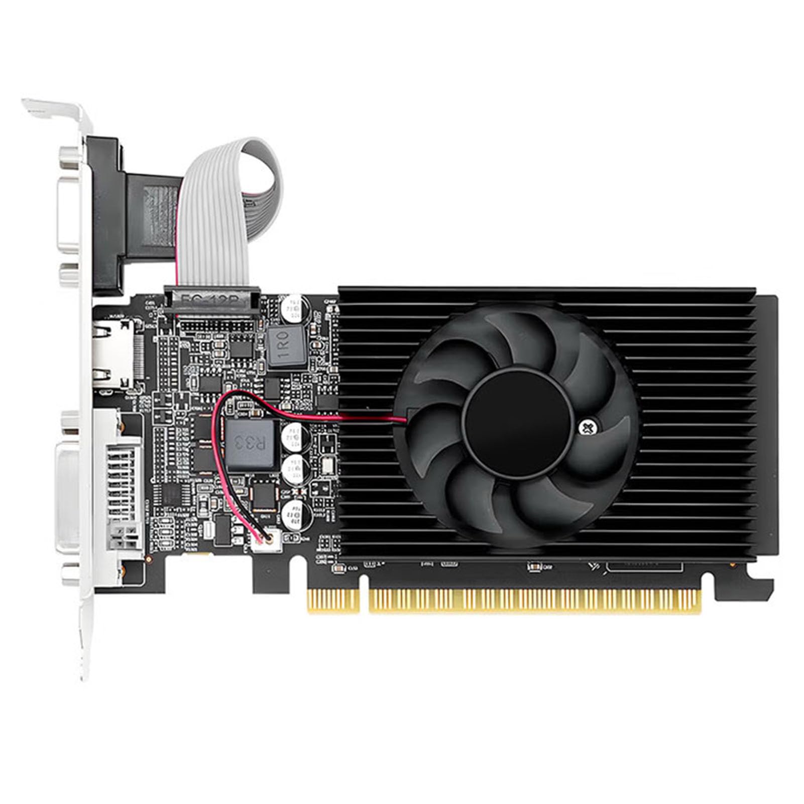Generic Niskoprofilowa Karta Graficzna 4 GB DDR3 128-bitowa Karta Graficzna HD Interfejs Multimedialny dla Systemów 7, 8, 10 — Doskonała Pod Kątem Niskiego Zużycia Energii i Wysokiej Wydajności