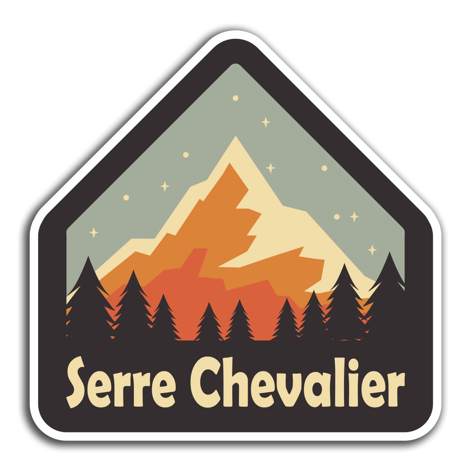 Destination Vinyl Ltd Multi 2 X 10Cm Serre Chevalier France Vinyl Stickers - Sticker Laptop Luggage #32629 (10Cm Wide)