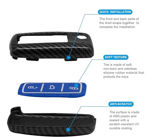 Miniatura 5 de Funda para llavero compatible con Volkswagen VW Beetle CC EOS Jetta Golf GTI Jetta Passat Phaeton R32 Rabbit TIGUAN Touareg 3 botones goma de