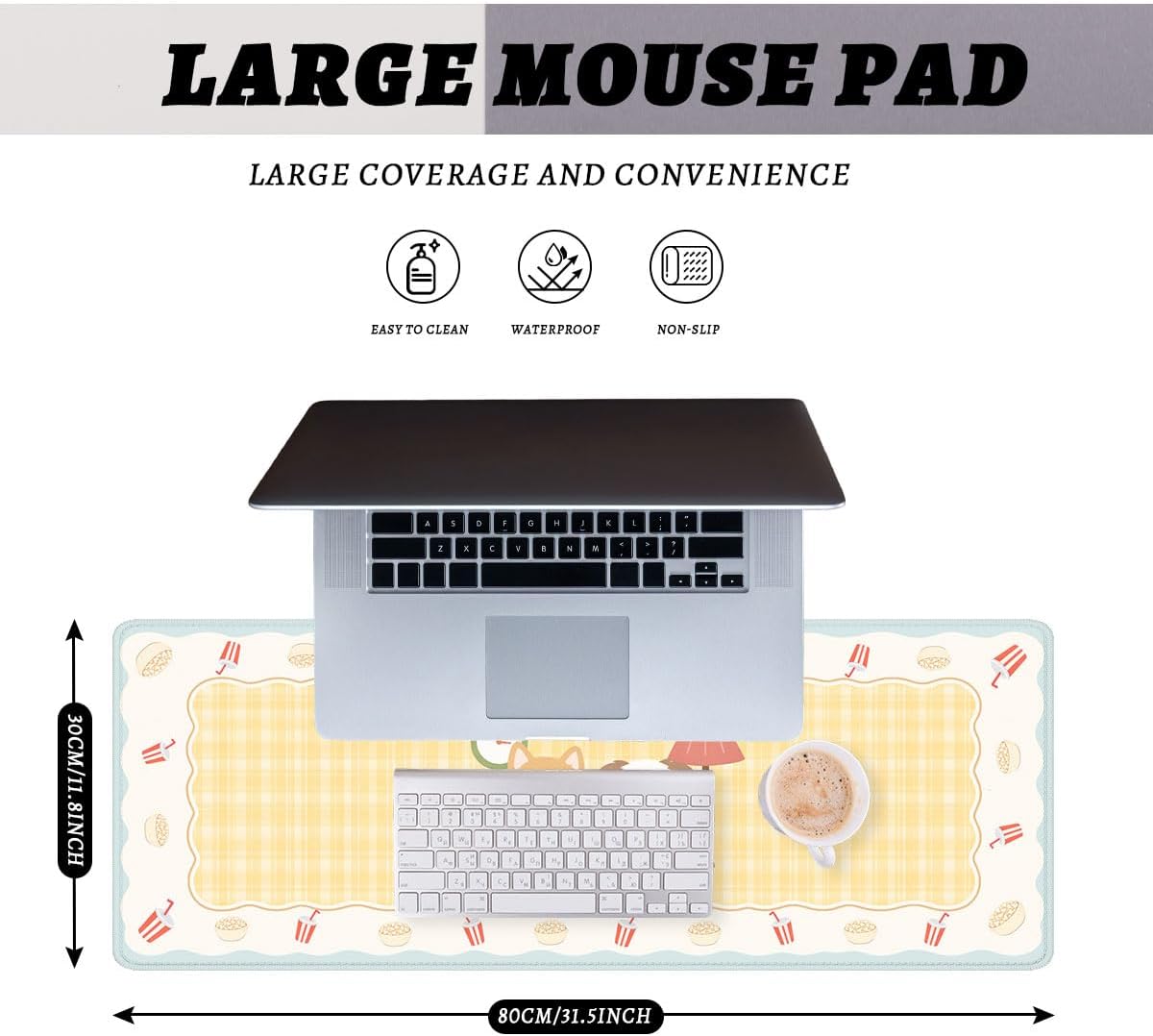 Cute Dogs Mouse Pad Cozy Cartoon Room Mousepad XL Large Gaming Mouse Pad Laptop Keyboard Mat Desk Pad Office Computer Keyboard Laptop 31.5"x11.8" image 2