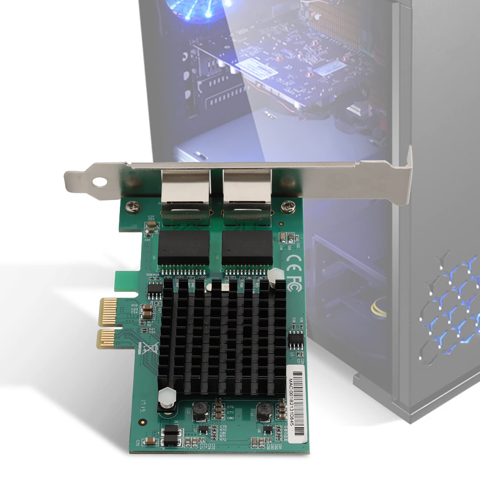 SYH&AQYE Carte Réseau PCI-E 1X Slot, Carte Ethernet Gigabit 10/100/1000 Mbps, Prise en Charge de la Carte Réseau de Gestion à Distance pour Contrôleur Gigabit 82575