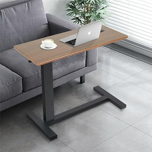 Miniatura 1 de Soporte de mesa auxiliar ajustable para laptop, para sofá, marrón, moderno, contemporáneo, rectangular, MDF, acabado de roble