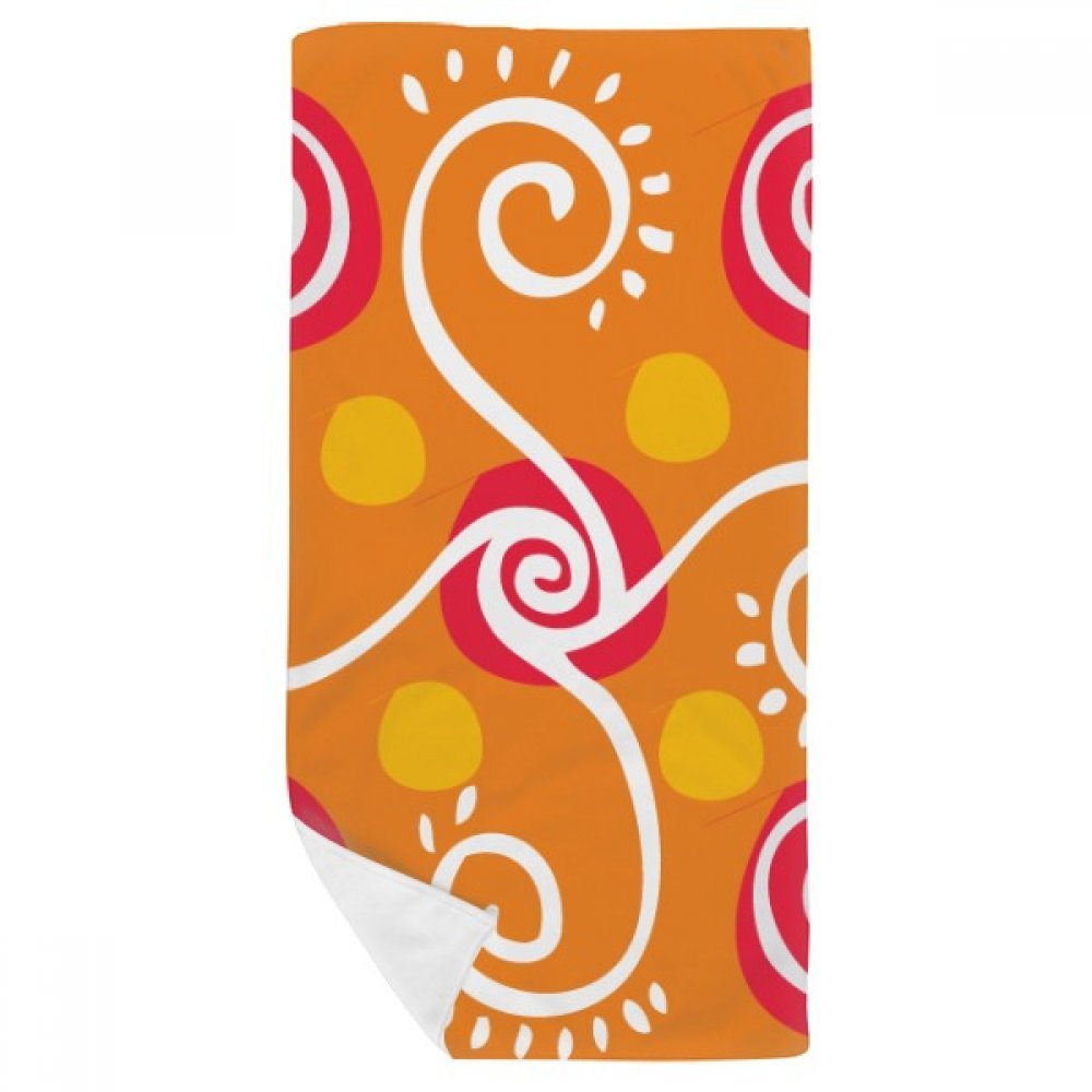 Serviette de bain douce 35x70cm motif Mexique et totems orange pour toilette quotidienne