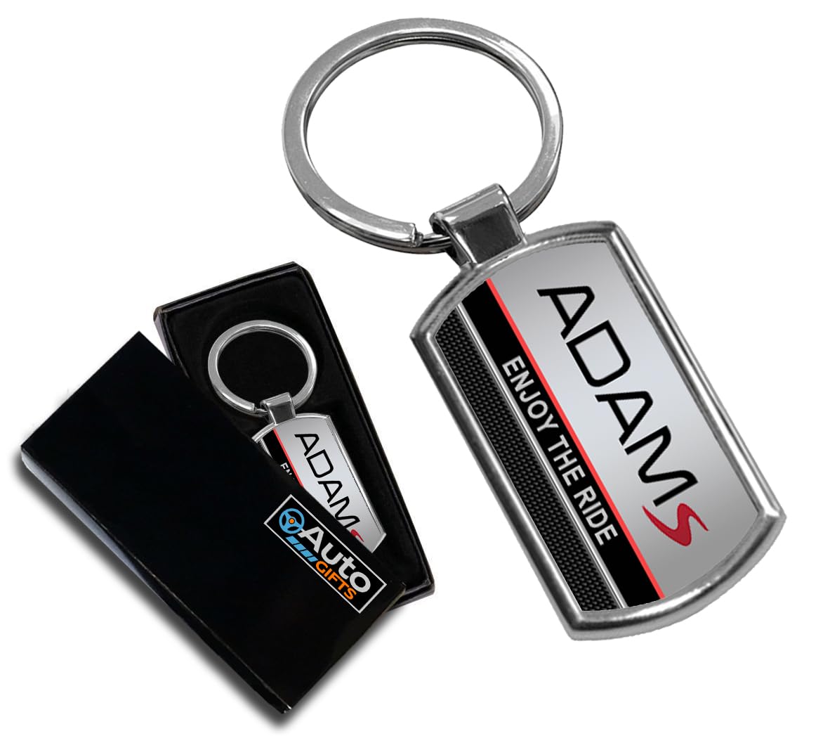 Cargifts Unisex Silver Metal Car Keyring For Adam S