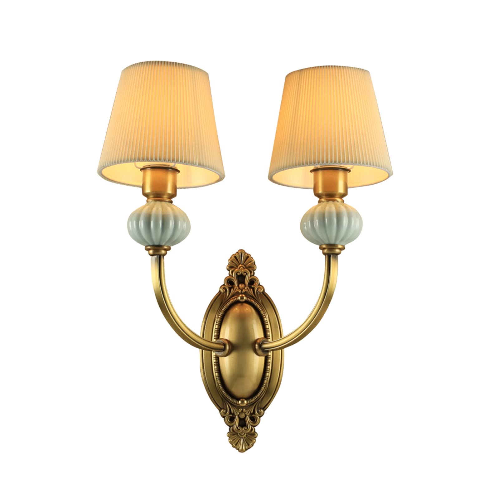HXYSXHJUO Indoor Wall Lamp Retro Glass Lampshade Concise Bedside Copper Sconce Decorative Lighting For Home Porch Terrace Garage