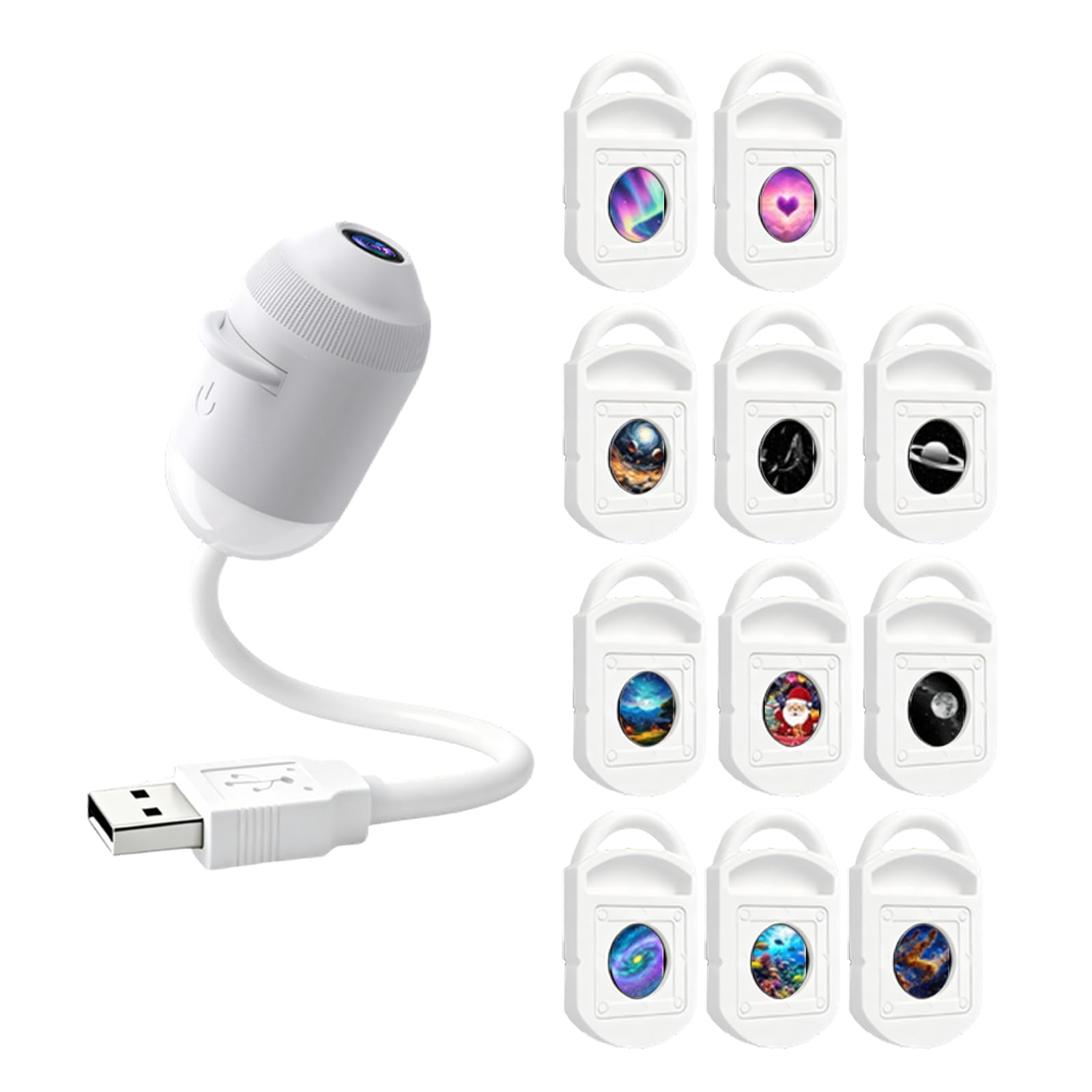ECVGHD 360 Degree Rotating USB Star Projector Light ABS for Car Interior Romantics Atmospheres Decoration Manual Rotating Projection Light