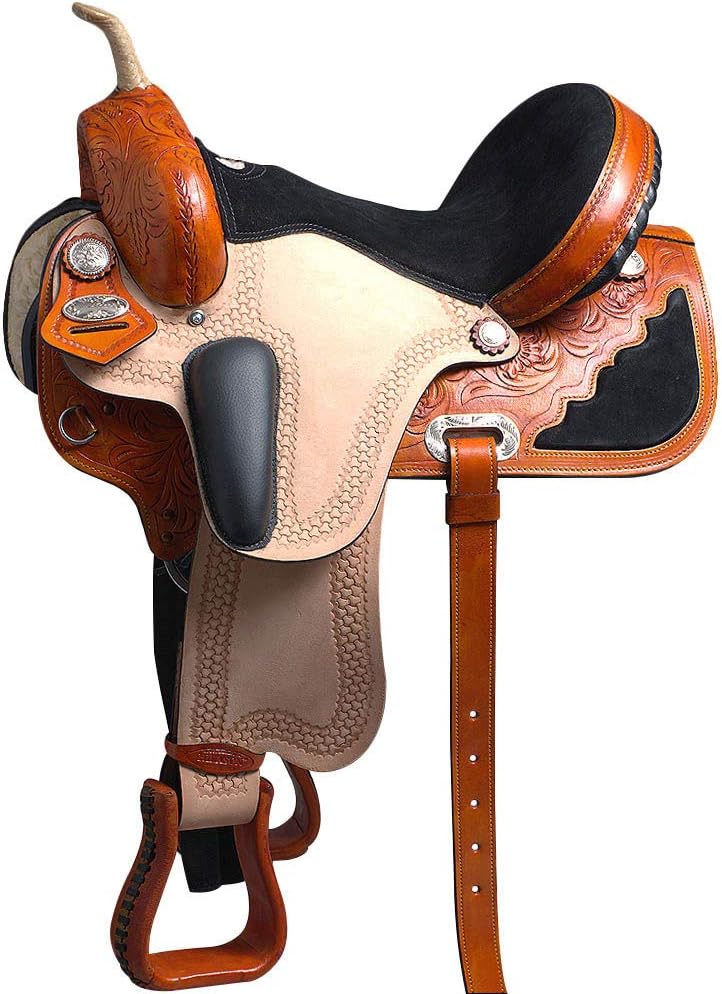 HILASON Flex Tree Western Horse Saddle American Leather Trail Barrel Racing by