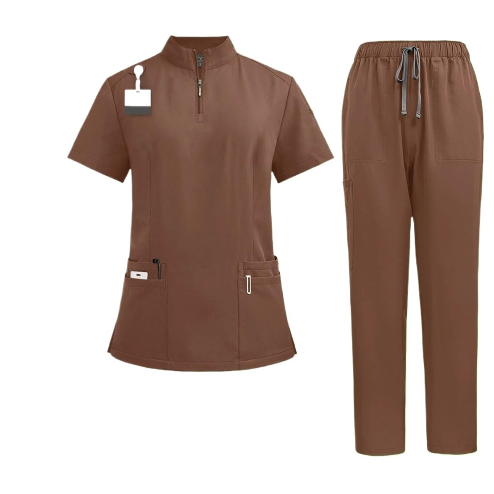 Divisa da Infermiera Uniformi mediche Unisex for Abiti da Infermiera con Scollo a V Set Donna Abbigliamento Lavoro for Medico ospedaliero Divisa for chirurgia Dentale Orale per Le Donne