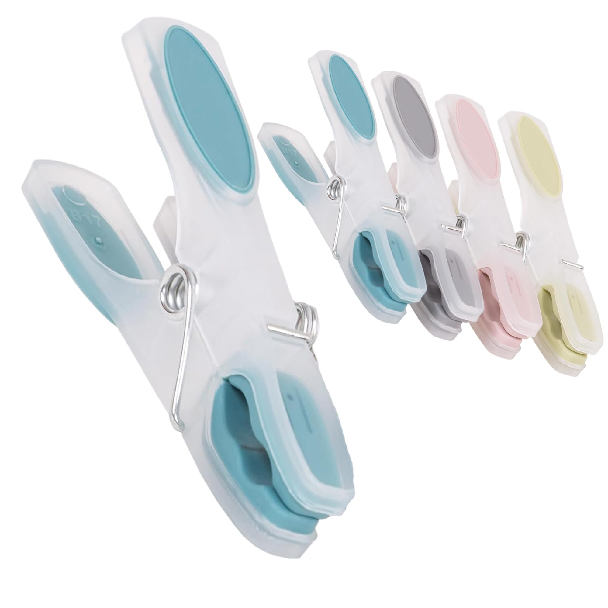 Assorted Coloured Pegs Soft Grip Clear Plastic For Laundry Washing Lines (40)