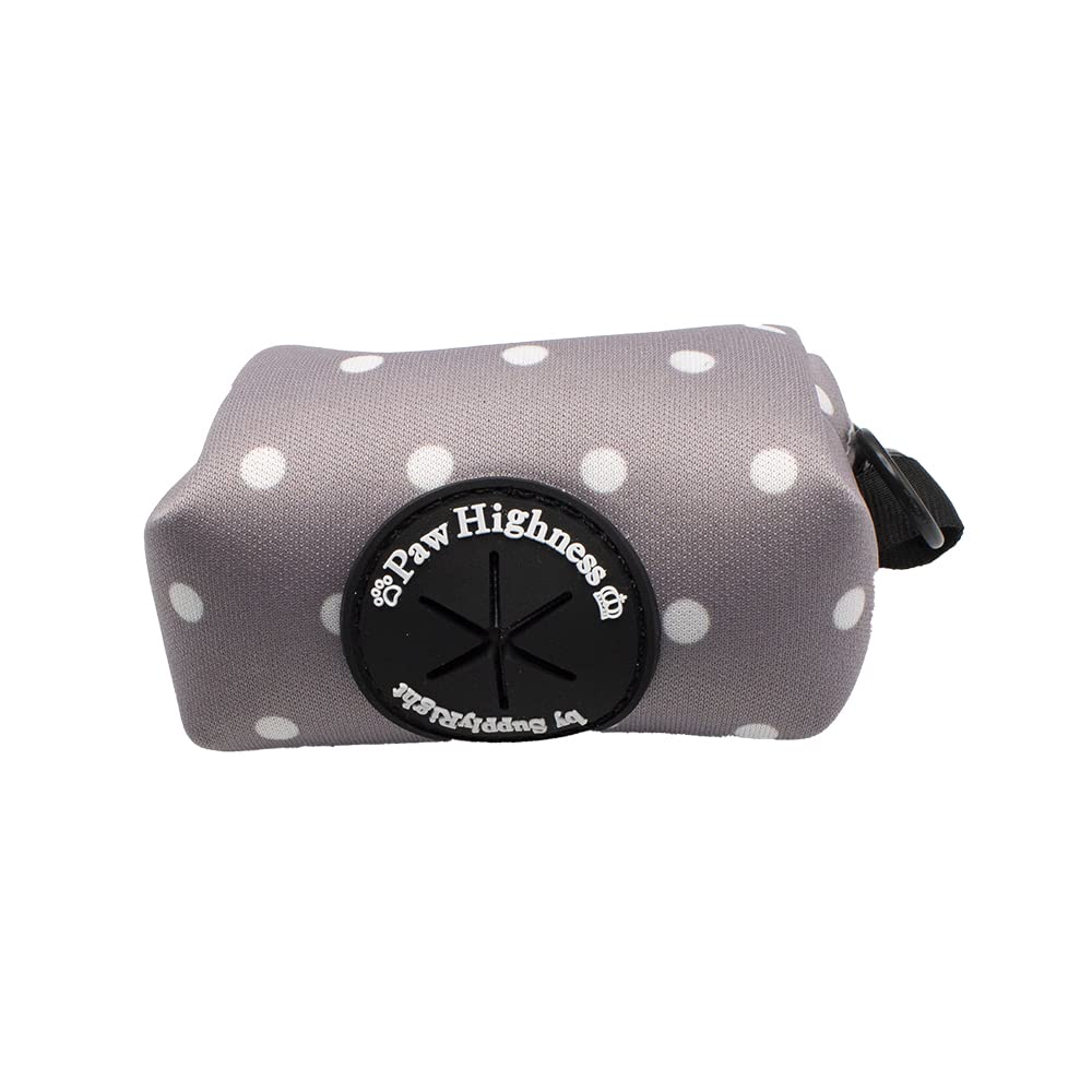 Paw Highness Dog Walking Harness, Collar, Leash & Poo Bag Holder Set in Grey Polka Dot Small - Image 4