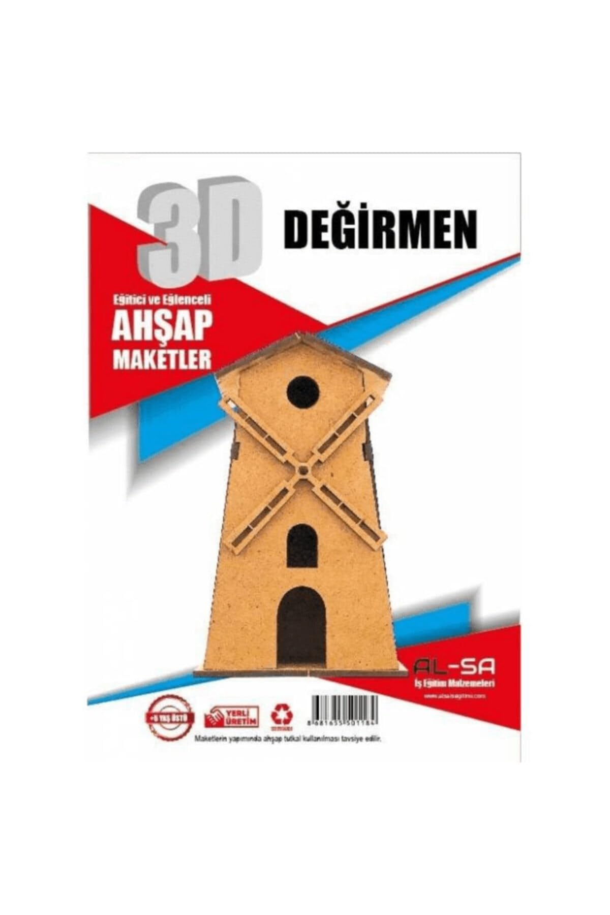 Alsa 3D Ahşap Maket Yap Boya Değirmen, 44567812373
