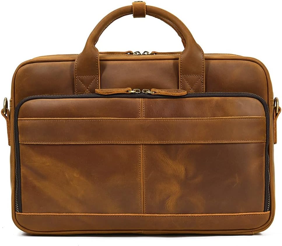 Leather Briefcase for Men,Business Travel Messenger Bag,Large Laptop Work Bag