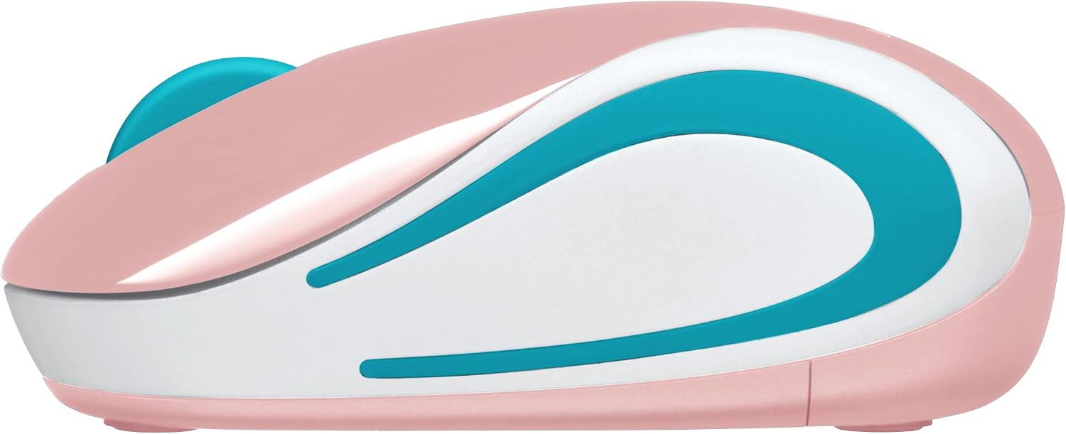 Logitech Wireless Mini Mouse M187 Ultra Portable, 1000 DPI Optical Tracking, 3-Buttons, PC/Mac/Laptop - Blossom