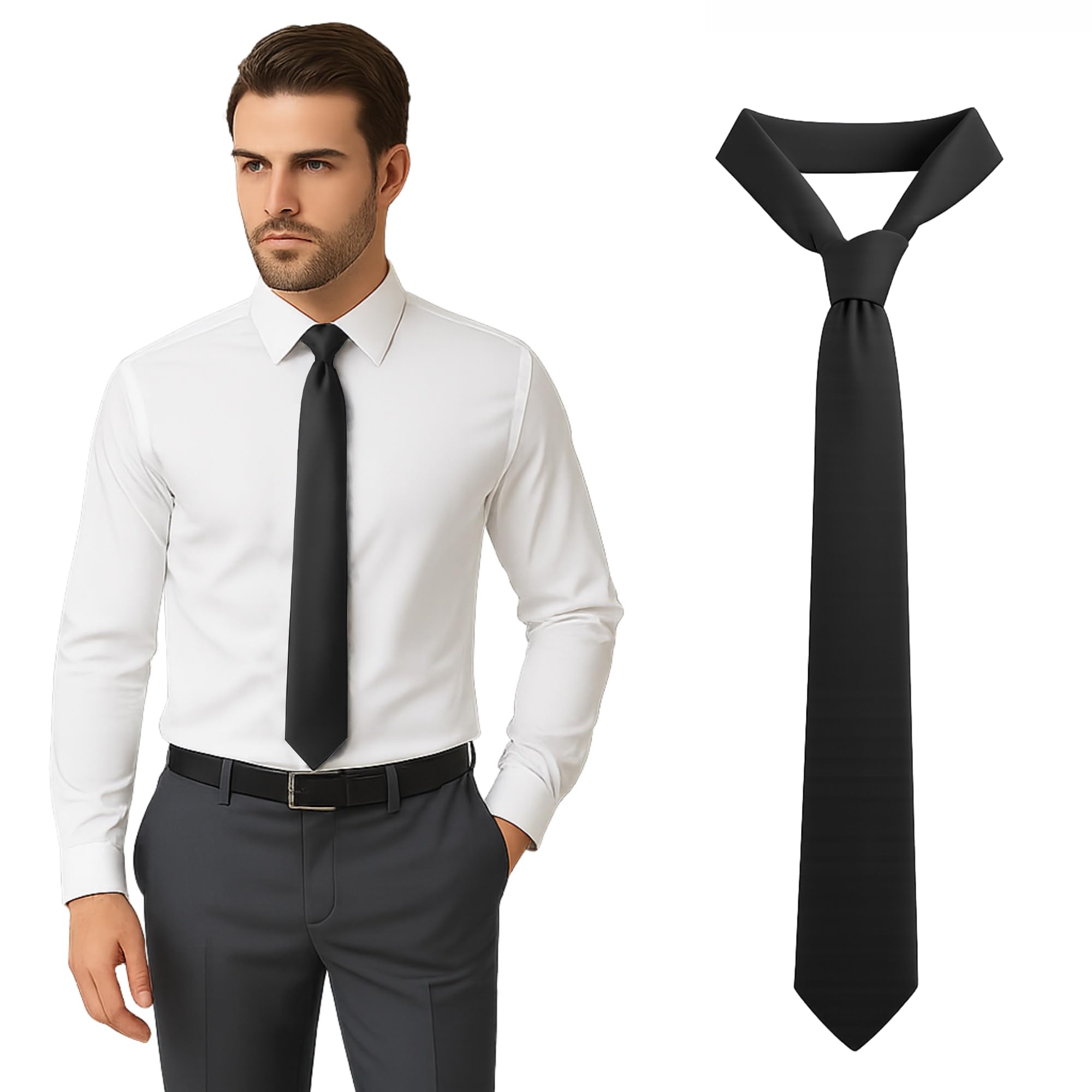 Solid Color Ties for Men, Mens Ties, Adjustable Mens Tie, Necktie for Business and Wedding