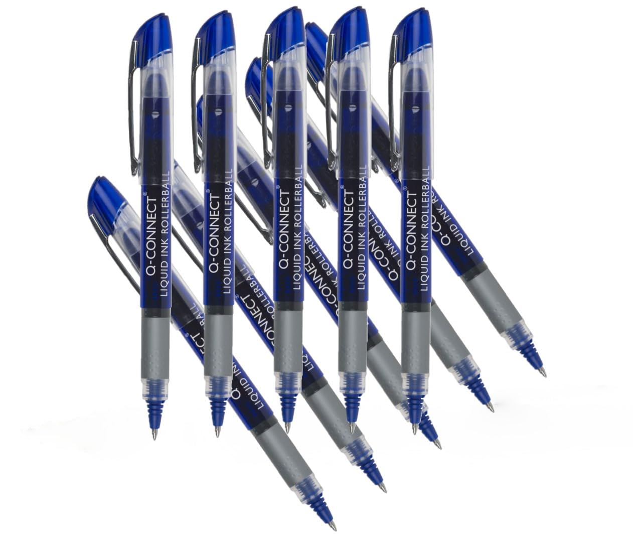 Q-Connect Liquid Ink Rollerball Pen Fine Blue (Pack of 10) Ref KF50140