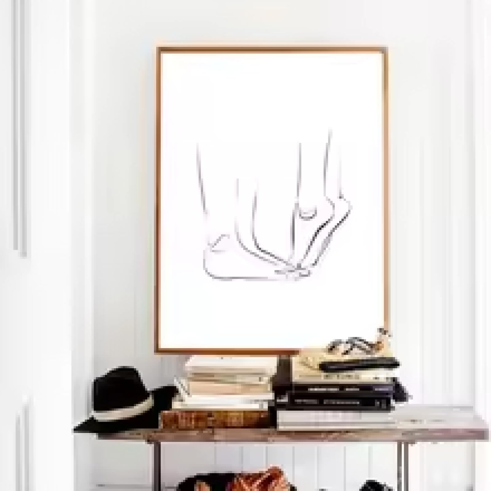 HIPWST Poster romantico con coppia di innamorati, stampa astratta su tela, stile minimalista, decorazione per camera da letto, 80 x 120 cm, senza cornice