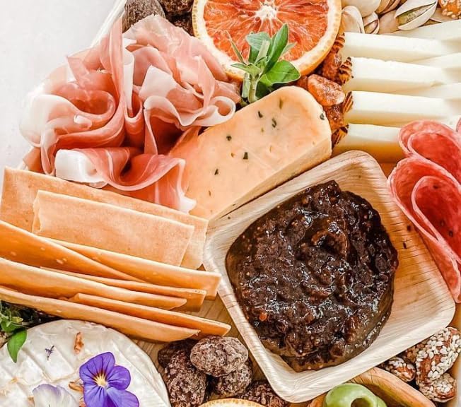 Miniatura 4 de Charity Leaf Mini tazón cuadrado de hoja de palma desechable de 2.5 pulgadas (25 piezas)  Como bambú  Todo natural y biodegradable  Tablas de