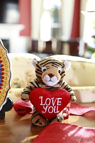 Miniatura 4 de Plushland Animal de peluche con corazón rojo  Love You Juguete de animales de peluche para niños y adultos  Almohada de corazón bordada  8 pulgadas