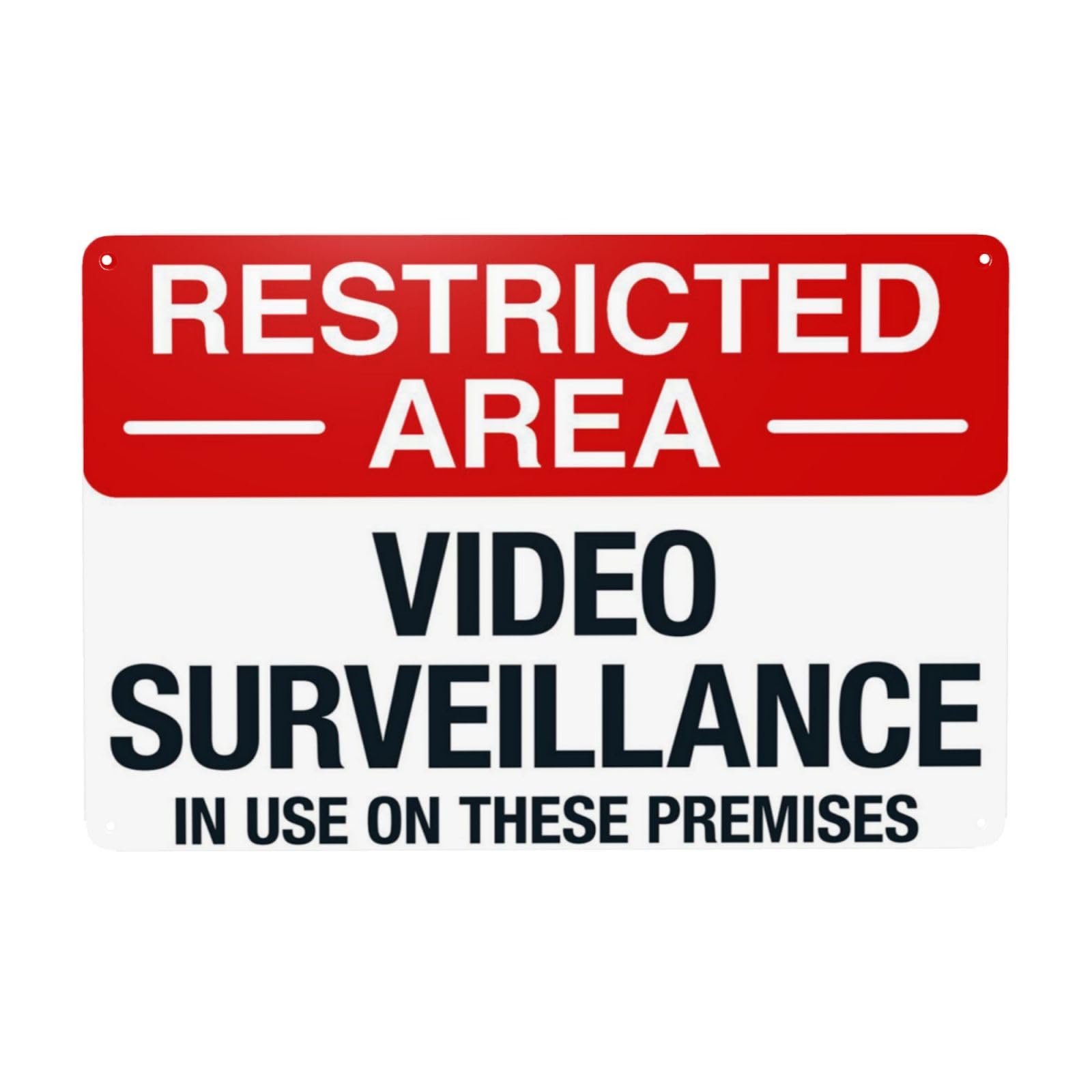 Video Surveillance In Use, Authorized Personnel Only Vintage Metal Warning Sign 12x8 Inch
