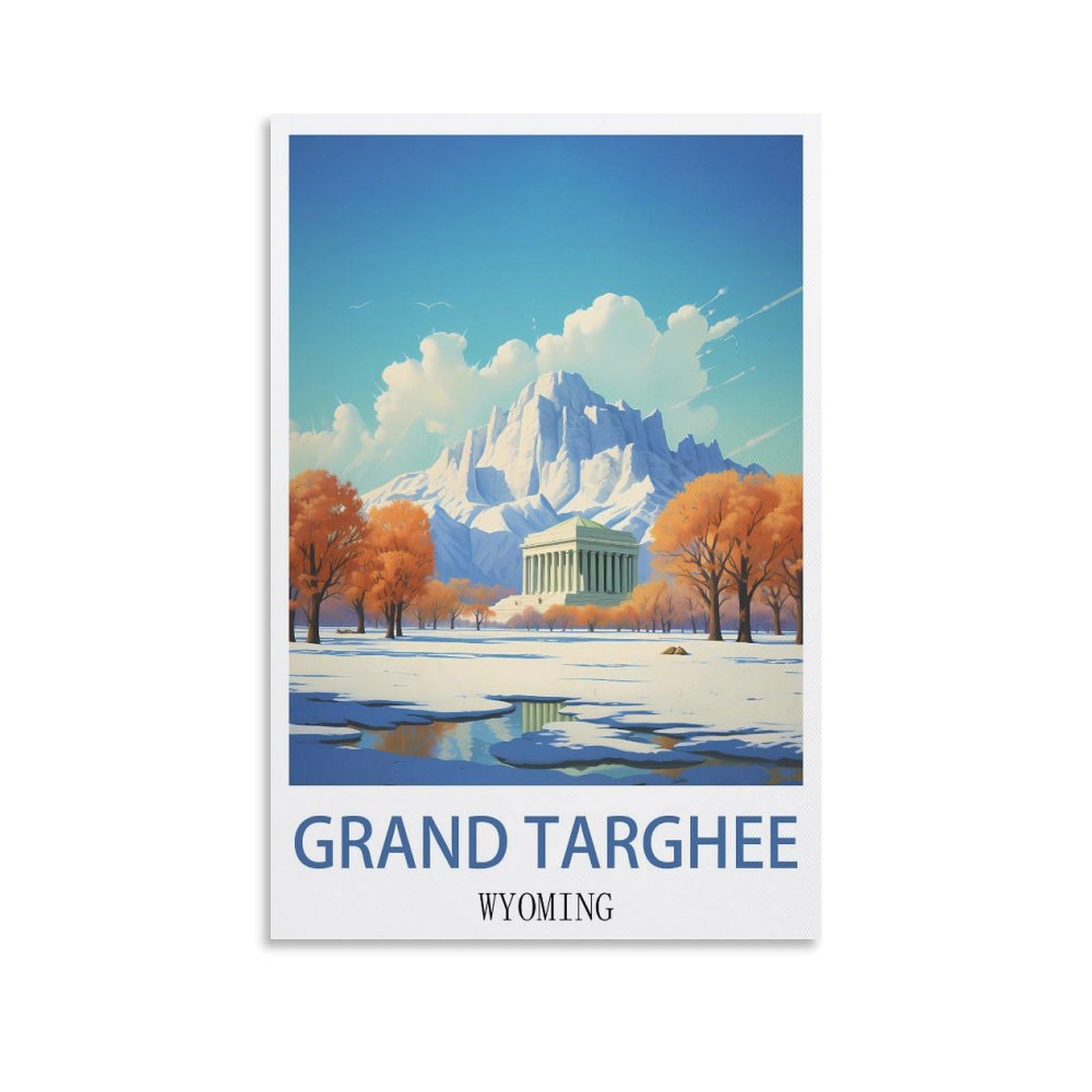 EZMLFA 5D Diamond Art Kits for Beginner,Grand Targhee Wyoming,Diamond Art House DIY Diamond Art Kits for Home Wall Decor 30x40cm