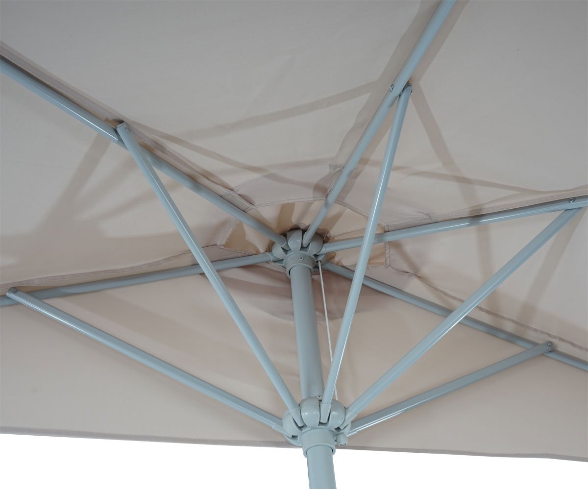 Demi-parasol aluminium balcon ou terrasse, IP 50+, 270cm - crème sans pied