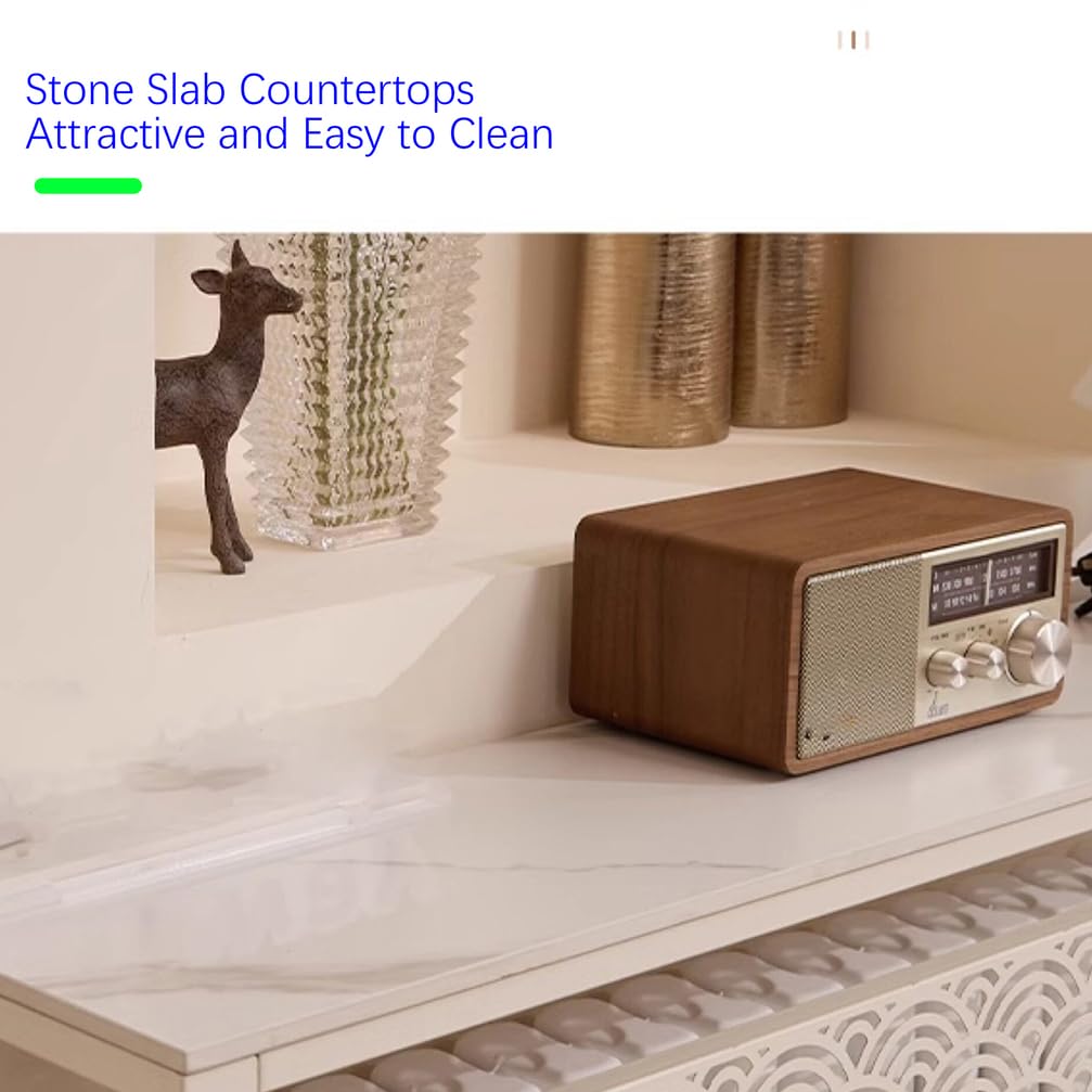 Copri-Radiatore Bianco con Piano in Lastra di Pietra E Piedini Regolabili Consolle da Ingresso da 160 Cm Mensola Appoggio Divano Metallo per Soggiorno E Bagno,Nero,L80*H80*W25