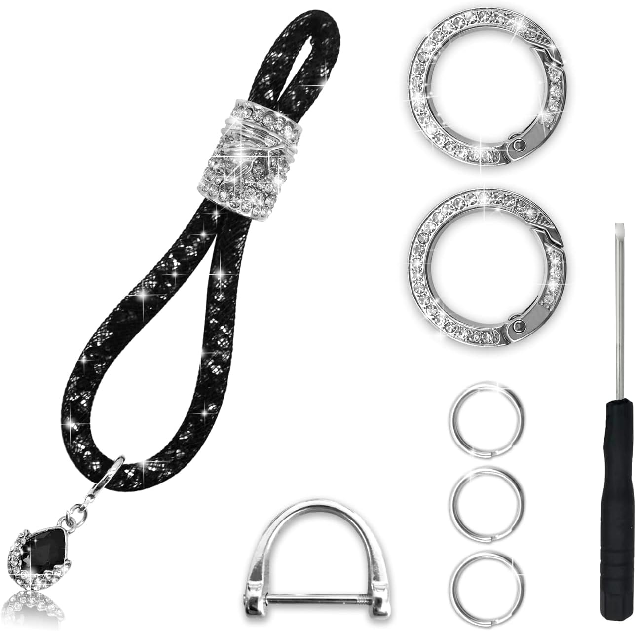 Crystal Car Keychain for Women, Keychain Accessories With Bling Rhinestones