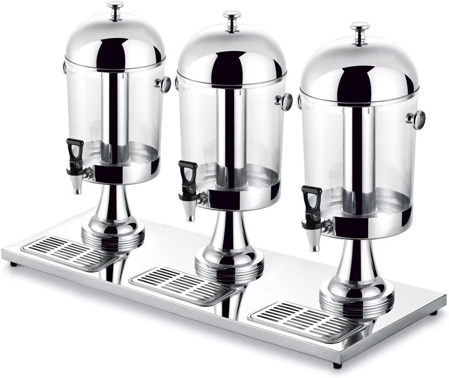 JYBNBBE Drink dispensers for Parties, Stainless Steel Water Jar Drink Dispenser, 8L/16L/24L Beverage Dispenser, for Parties Events Catering Restaurant Home (TripleHeads)