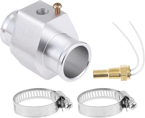ACROPIX Kit de sensor universal de temperatura de agua de 12 V24 V, adaptador de tono plateado de 18 "NPT 1.10" 150'F encendido - 135'F apagado para
