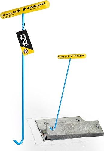 Miniatura 1 de T&T Tools Gancho práctico y resistente, portátil de 36 pulgadas con extremo de gancho redondo de bomba de 38 pulgadas, herramienta de elevación y