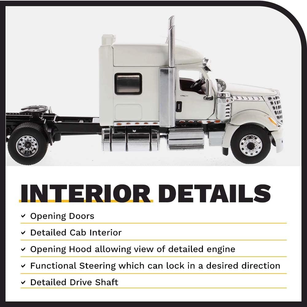 Diecast Masters International Lonestar Sleeper Cab Truck Tractor White 1/50 Diecast Model by Diecast Masters 71024