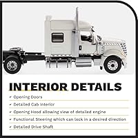 Vista 4 de Diecast Masters International Lonestar Sleeper Cab Tractor Blanco 1/50 Diecast Modelo por Diecast Masters 71024