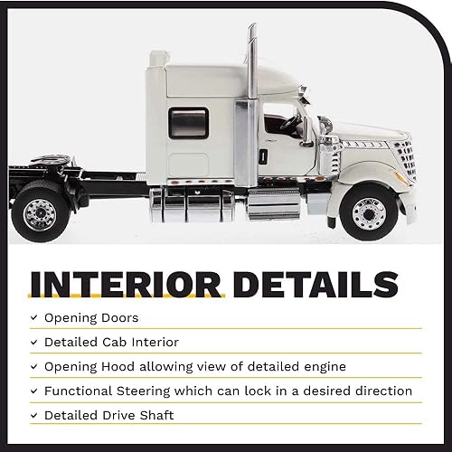 Miniatura 4 de Diecast Masters International Lonestar Sleeper Cab Truck Tractor, SFFA Tándem con cama de 72 pulgadas | Semirremolques modelo a escala de estrella