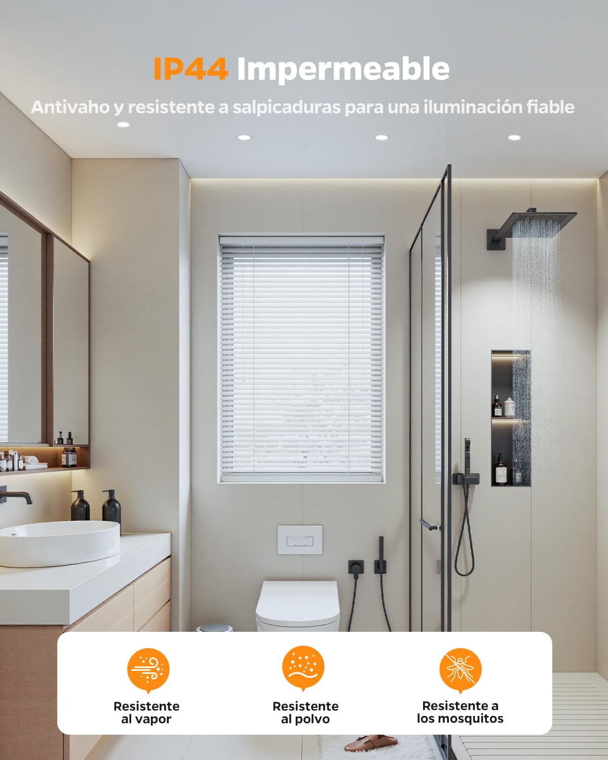 Sanyoung Focos Empotrable LED Techo Regulables, 5W Downlight 68mm, 10 Pack | Agujero 65-80mm, Blanco Cálido Blanca Neutro Blanco Frío, 380LM, IP44 Ojos de Buey LED 220V para Baño Salón