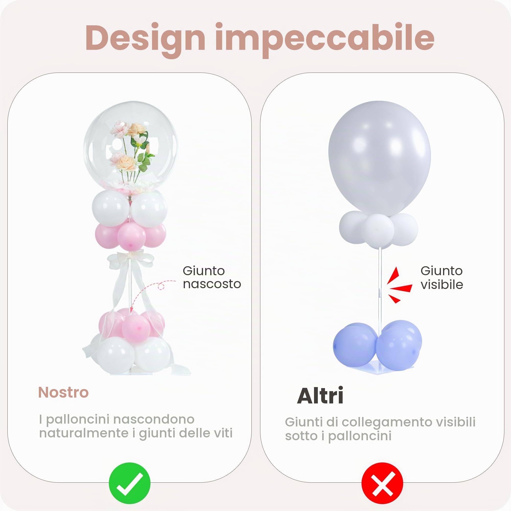YALLOVE Supporto per Palloncini in Acrilico per Tavolo Altezza Regolabile 40cm 60cm Supporto per Bastoncini di Palloncini con Base per Decorazioni Tavolo Pavimento Matrimoni Compleanni Feste,10 Pezzi
