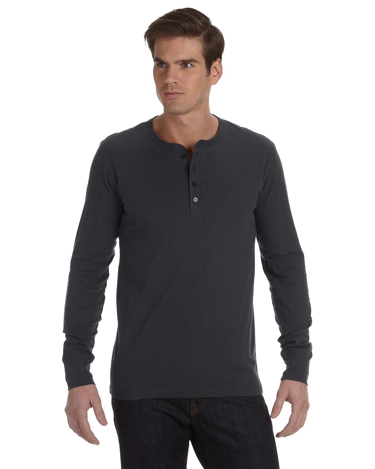 Bella Canvas Men's Jersey L/S Henley