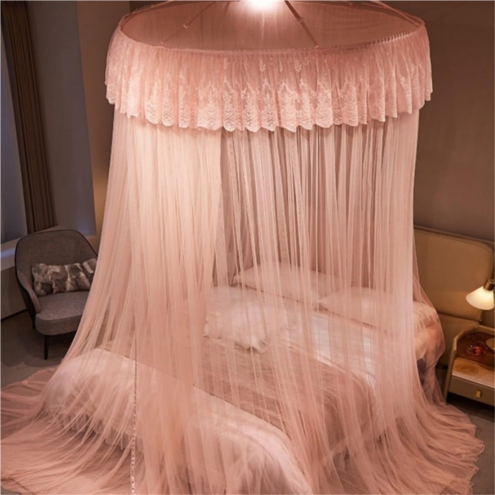 Dome Bed Curtains, Ceiling Mosquito Net, Bed Canopy Drapes Hanging for Bedroom, Canopy Bed Curtain Suitable for Reading, Relaxing and Resting(Green)