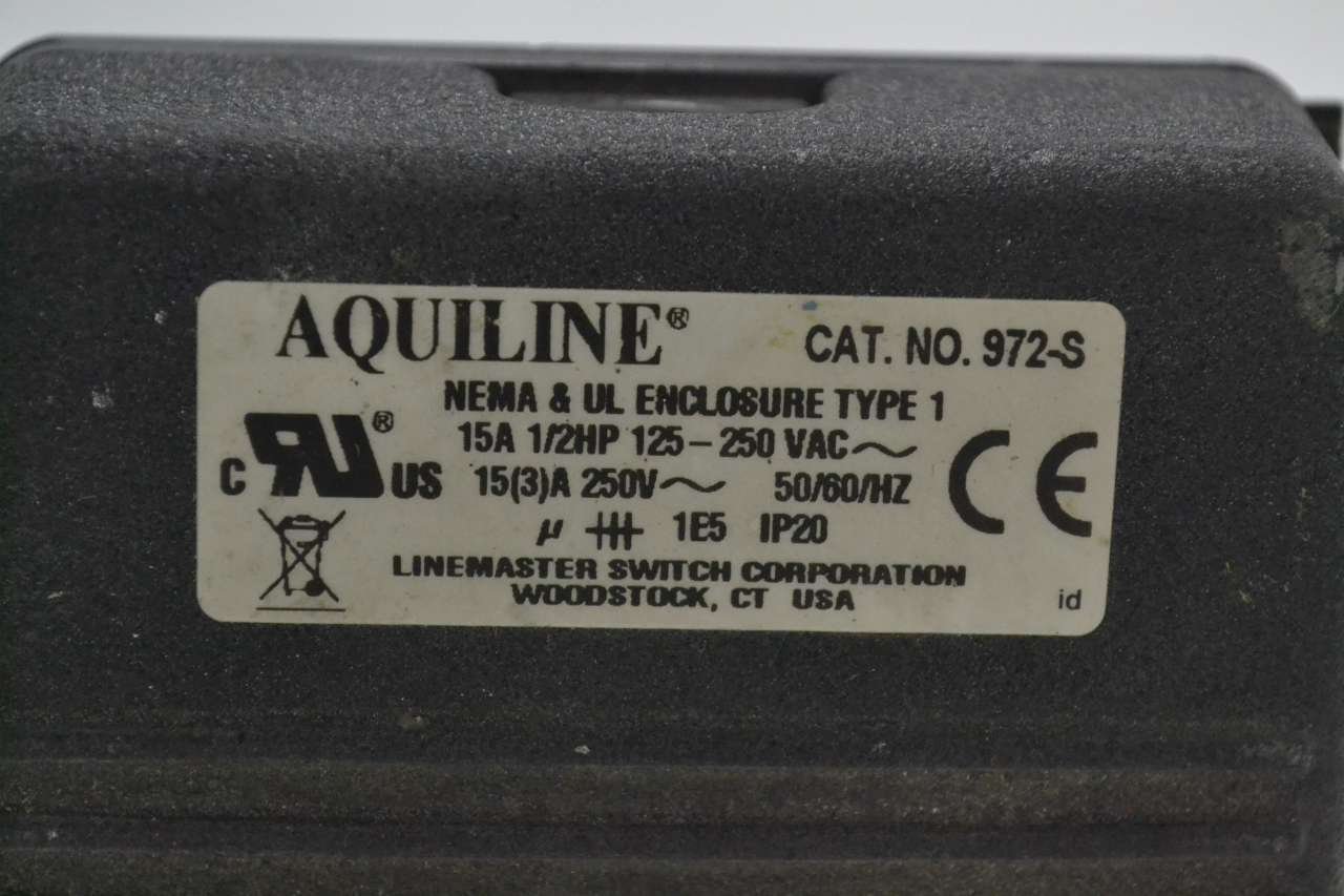 LINEMASTER SWITCH 972-S AQUILINE Single Pedal Switch 250V-AC 15A AMP B354533