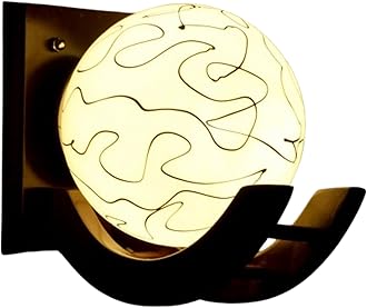 Traditional Indoor Wall Light Brown Color Globe Shape E27 Holder Upto 100-Watts Made in India (Bulb Not Included) Pack of 1(Wood) (Classic, 1)