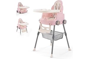 Yoleo Baby 3-in-1 Convertible High Chair, Adjustable and Foldable Removable Dining Feeding Chair with Tray