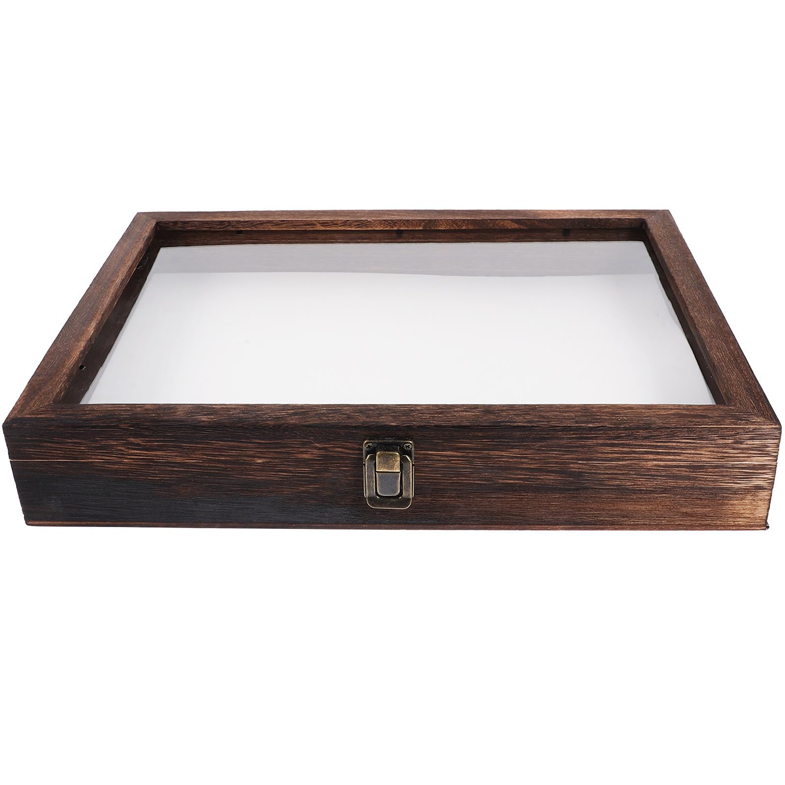 FRCOLOR Vitrina de exhibición de muestras y Caja de colección compacta de Madera con Tapa Transparente y Cierre para Joyas y Monedas Varios Estilos