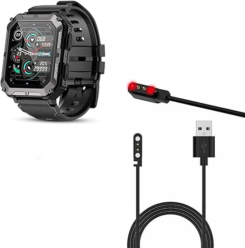Compatible con PUREROYI C20 Pro Smart Watch Smartwatch Charger, cargador magnético de carga USB de repuesto para relojes inteligentes Rgthuhu Tensky
