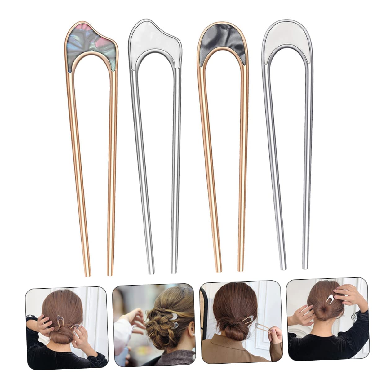 Didiseaon 20 Piezas Horquilla En Forma De U Horquilla De Acetato Francés Clip Para El Cabello Palillos Para El Cabello Concha De Tortuga Palitos Para El Cabello Accesorios Para El Cabello