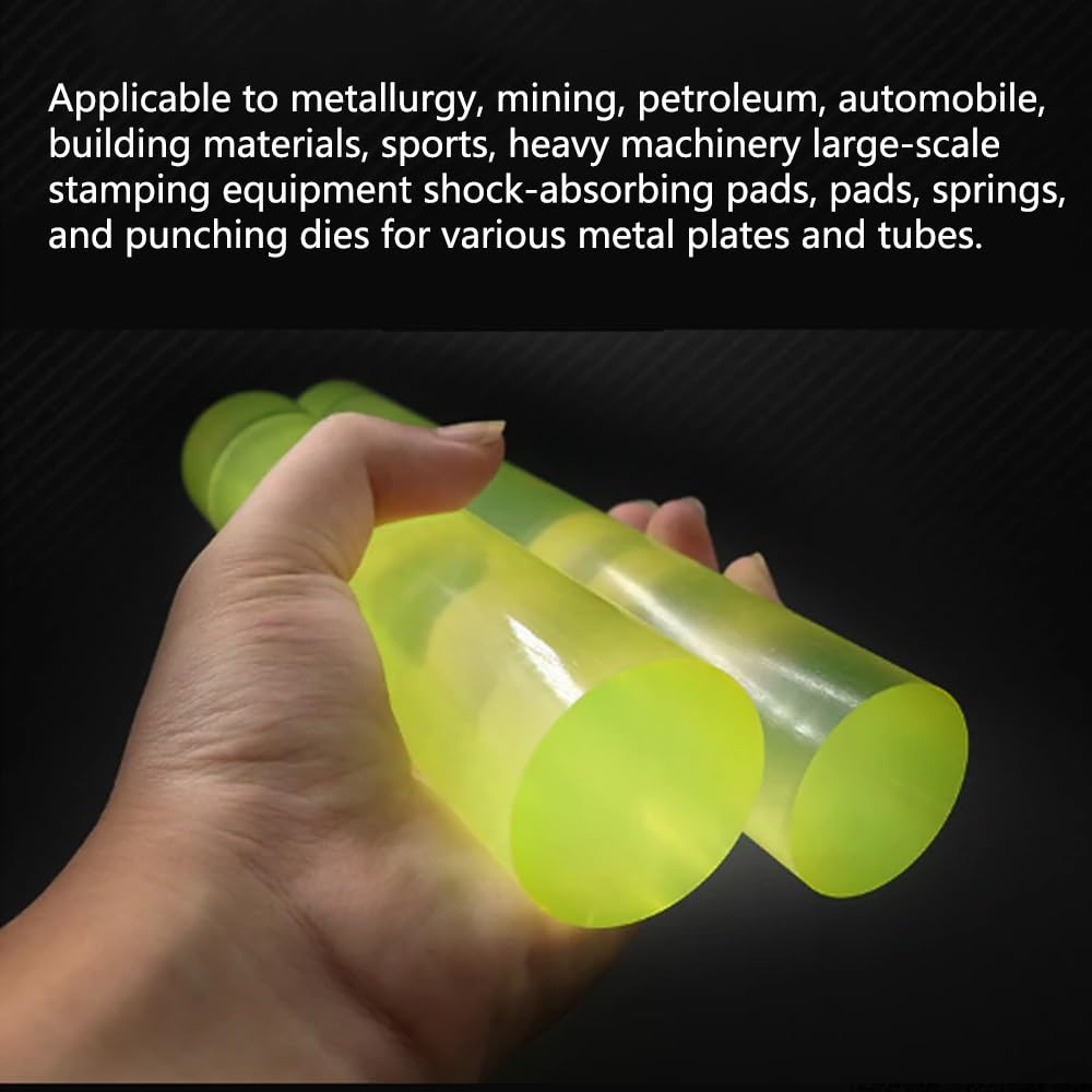 Tige en polyuréthane, Lot de 2 tiges en polyuréthane, longueur 250 mm, diamètre 50-100 mm, jaune(Dia90mm)