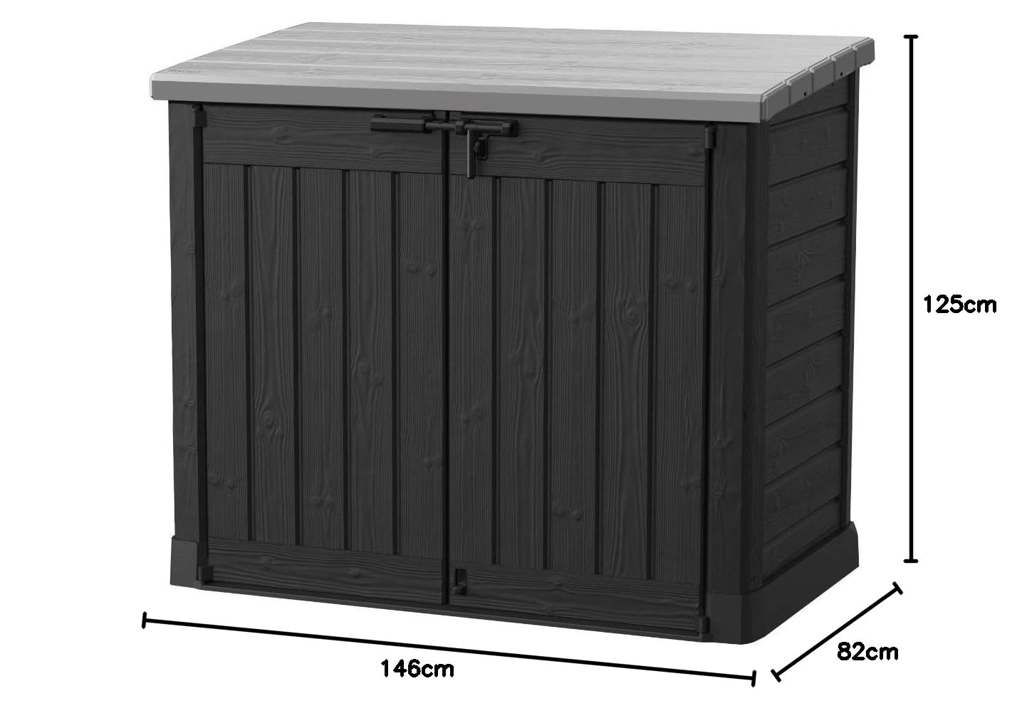 Keter 17199416 Mülltonnenbox Store it Out Max, Schwarz, 1.200L